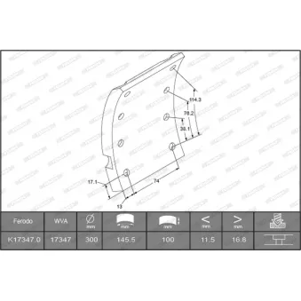 FERODO K17347.0-F3549 - Kit de garnitures de frein, frein à tambour