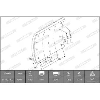 FERODO K19071.2-F3526 - Kit de garnitures de frein, frein à tambour