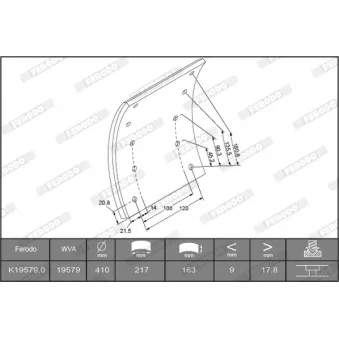 FERODO K19579.1-F3539 - Kit de garnitures de frein, frein à tambour