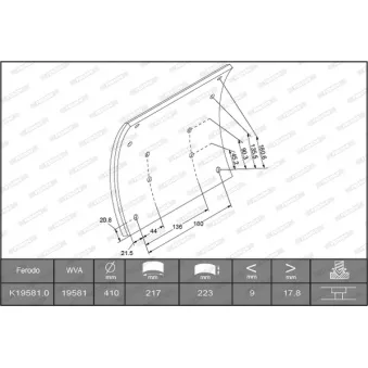 Kit de garnitures de frein, frein à tambour FERODO K19581.0-F3539 pour MAN LION´S COACH L 470 - 470cv