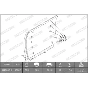 FERODO K19892.1-F3504 - Kit de garnitures de frein, frein à tambour