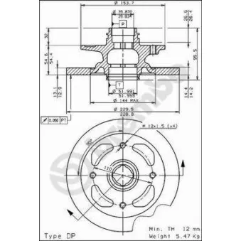 BREMBO 08.3064.10 - Jeu de 2 disques de frein avant