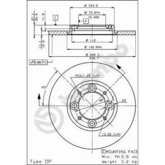 BREMBO 08.3190.10 - Jeu de 2 disques de frein avant