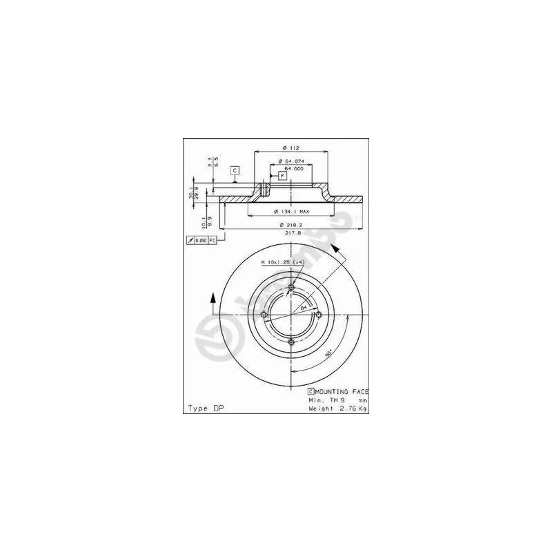 Jeu de 2 disques de frein avant BREMBO 08.3372.10 - Visuel 1