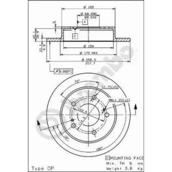 Jeu de 2 disques de frein arrière BREMBO OEM 4320688E03