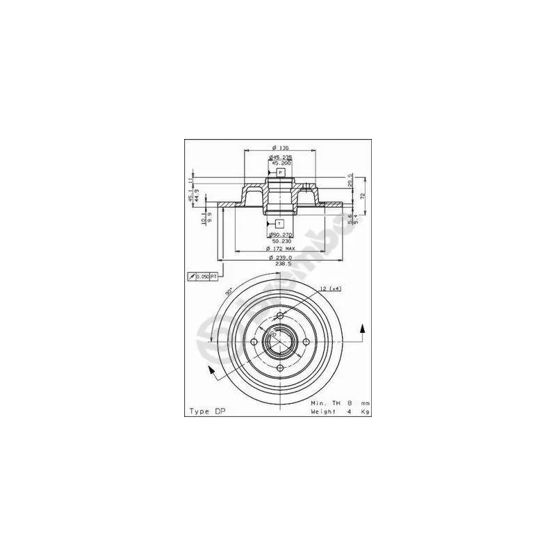 Jeu de 2 disques de frein arrière BREMBO 08.5653.10 - Visuel 1