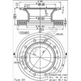 BREMBO 09.7383.20 - Jeu de 2 disques de frein avant