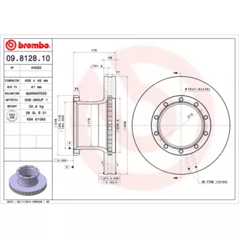 BREMBO 09.8128.10 - Jeu de 2 disques de frein avant