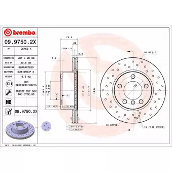 Jeu de 2 disques de frein avant BREMBO OEM 34116792215