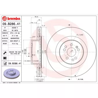 Jeu de 2 disques de frein avant BREMBO 09.B286.41