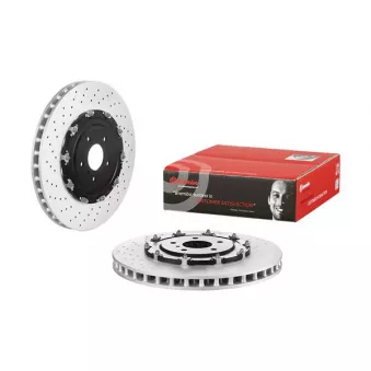 Jeu de 2 disques de frein avant BREMBO 09.B386.13 pour NISSAN GT-R 3.8 V6 4WD - 480cv