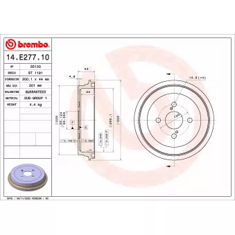 Tambour de frein BREMBO OEM 4243152070