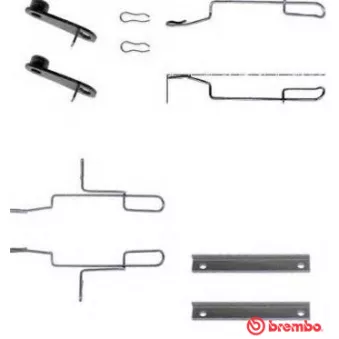 BREMBO A 02 230 - Kit d'accessoires, plaquette de frein à disque