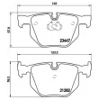 BREMBO P 06 029 - Jeu de 4 plaquettes de frein arrière