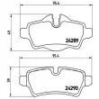 BREMBO P 06 052X - Jeu de 4 plaquettes de frein arrière