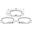 BREMBO P 09 027 - Jeu de 4 plaquettes de frein arrière