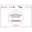 BREMBO P 10 008 - Jeu de 4 plaquettes de frein arrière