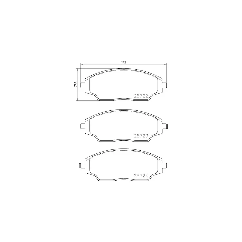 Jeu de 4 plaquettes de frein avant BREMBO P 10 070 - Visuel 1