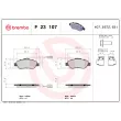 BREMBO P 23 107 - Jeu de 4 plaquettes de frein avant