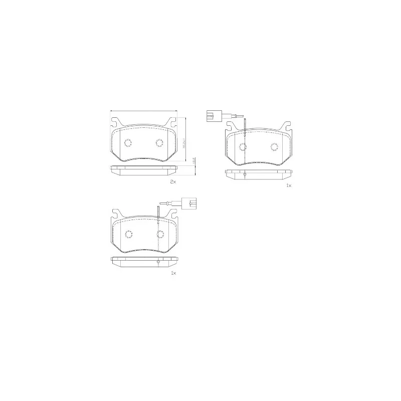 Jeu de 4 plaquettes de frein arrière BREMBO P 23 184 - Visuel 1