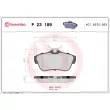 BREMBO P 23 189 - Jeu de 4 plaquettes de frein arrière