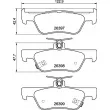 BREMBO P 28 110 - Jeu de 4 plaquettes de frein arrière