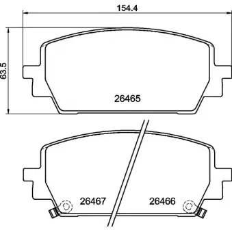 Jeu de 4 plaquettes de frein avant BREMBO P 30 151 pour KIA SORENTO 2.2 CRDi 4WD - 201cv