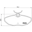 BREMBO P 36 013 - Jeu de 4 plaquettes de frein arrière