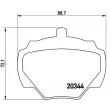 BREMBO P 44 001 - Jeu de 4 plaquettes de frein arrière