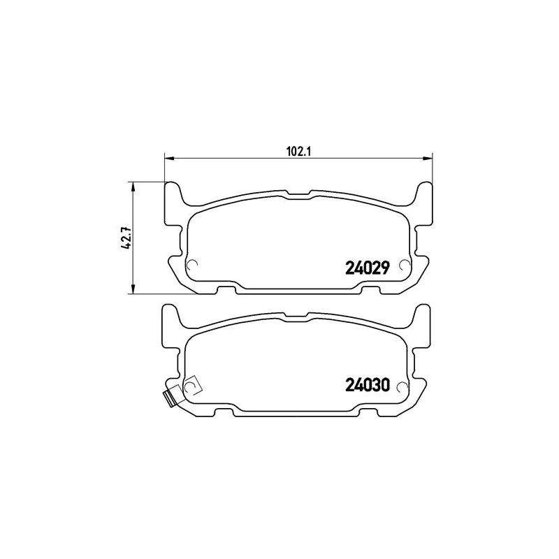 Jeu de 4 plaquettes de frein arrière BREMBO P 49 031 - Visuel 1