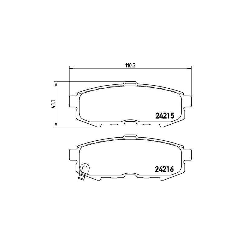 Jeu de 4 plaquettes de frein arrière BREMBO P 49 042 - Visuel 1