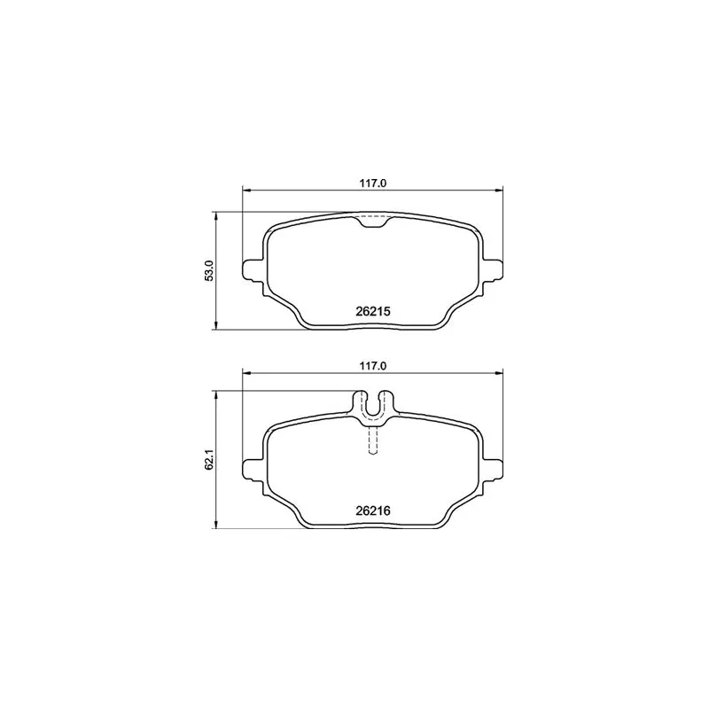 Jeu de 4 plaquettes de frein arrière BREMBO P 50 162 - Visuel 1
