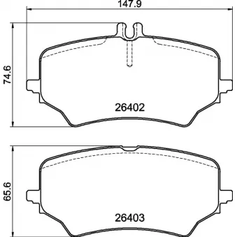 Jeu de 4 plaquettes de frein arrière BREMBO OEM A0004206403