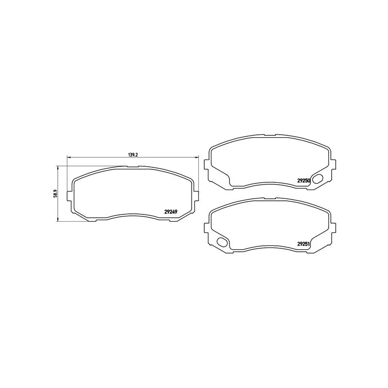 Jeu de 4 plaquettes de frein avant BREMBO P 54 043 - Visuel 1