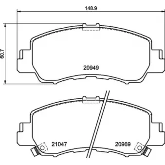 Jeu de 4 plaquettes de frein avant BREMBO P 54 061