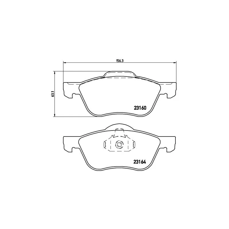 Jeu de 4 plaquettes de frein avant BREMBO P 56 037 - Visuel 1