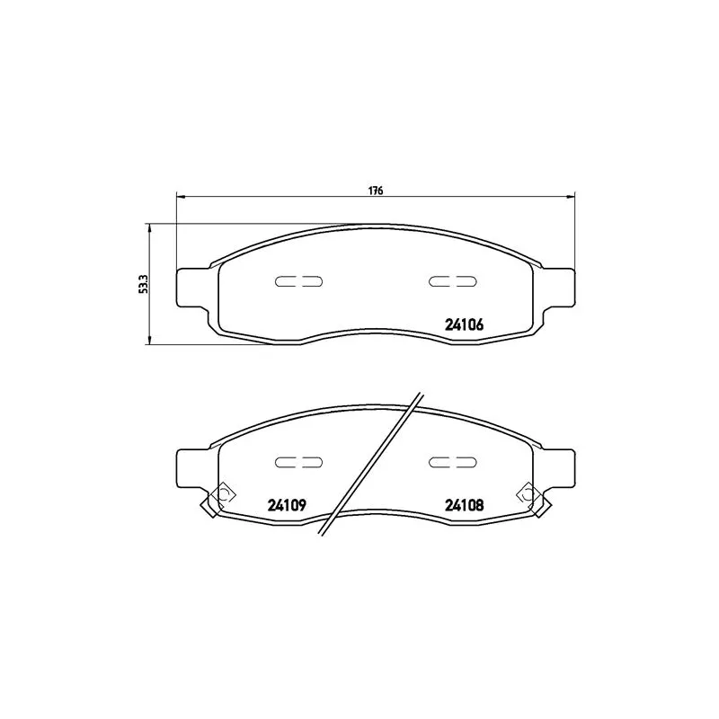 Jeu de 4 plaquettes de frein avant BREMBO P 58 001 - Visuel 1
