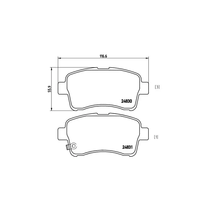 Jeu de 4 plaquettes de frein avant BREMBO P 79 021 - Visuel 1