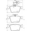 BREMBO P 85 162 - Jeu de 4 plaquettes de frein arrière