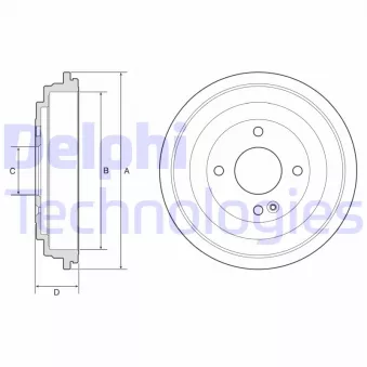 Tambour de frein DELPHI BF592 pour KIA STONIC 1.2 CVVT - 84cv