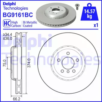 DELPHI BG9161BC - Disque de frein avant droit