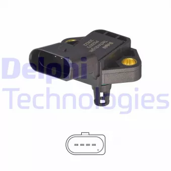 DELPHI PS20073-12B1 - Capteur, pression du tuyau d'admission