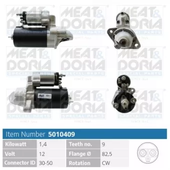 Démarreur MEAT & DORIA 5010409 pour AUDI A6 4.2 V8 quattro - 299cv