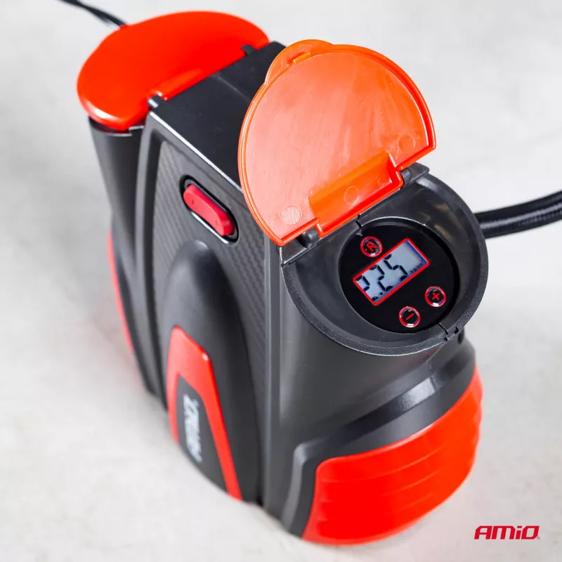 Compresseur d'air de voiture avec manomètre numérique et lumière LED 12V ACOMP-16 AMIO 02641 - Visuel 2