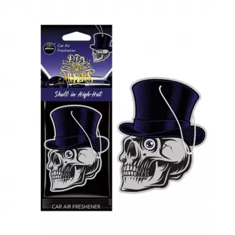 Désodorisant pour voiture AROMA CAR MUERTOS Skull in Hat Black Oud AMIO A10380
