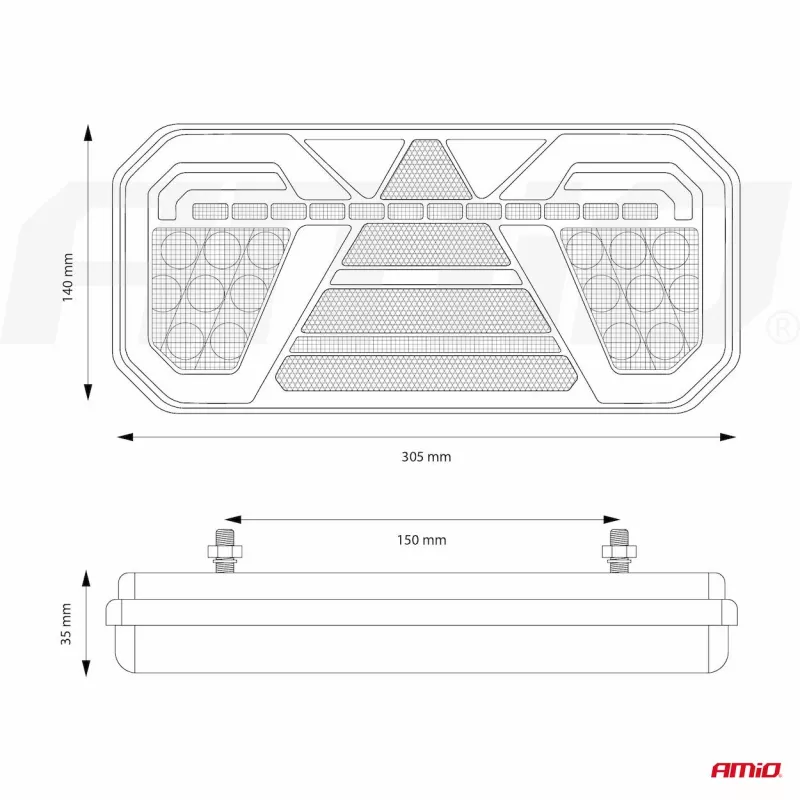 Feu arrière combiné LED RCL-04-L dynamique gauche AMIO 02368 - Visuel 1