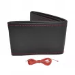 AMIO OTDK202 - Couvre volant à coutures perforées noir avec fil rouge 38-39 cm