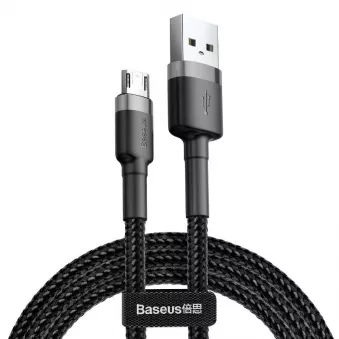 Câble USB vers micro USB Baseus Cafule 1.5A 2m noir&gris AMIO BAS28036