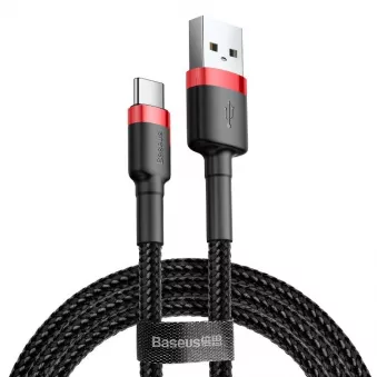 Câble USB vers USB-C Cafule 3A 1m noir&rouge AMIO BAS27821
