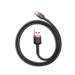 AMIO BAS27821 - Câble USB vers USB-C Cafule 3A 1m noir&rouge